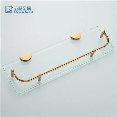 Raft de perete din sticlă aurie